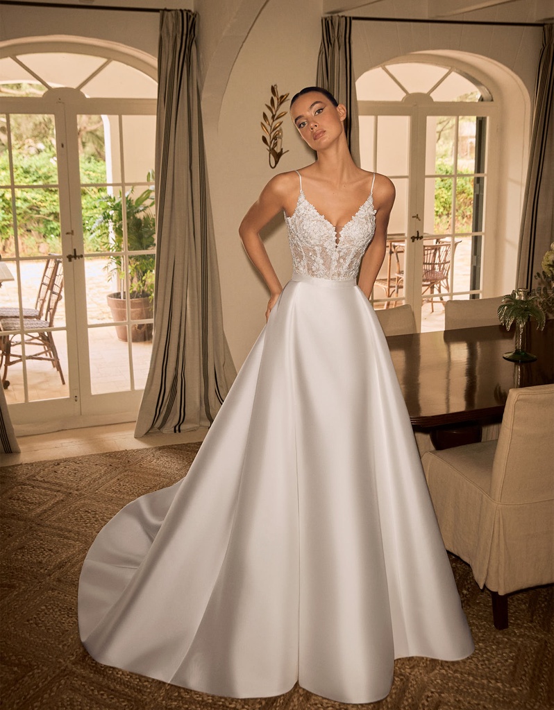 [YOLAN-B-AV26-500-314-104-32] YOLANDA (KLEID, OFF WHITE-CRYSTAL-LIGHT BEIGE, 32)